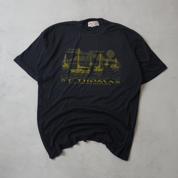 Benzee Active Wear Other - Vintage 80s/90s St Thomas US Virgin Islands Sailboat T-Shirt Black XL